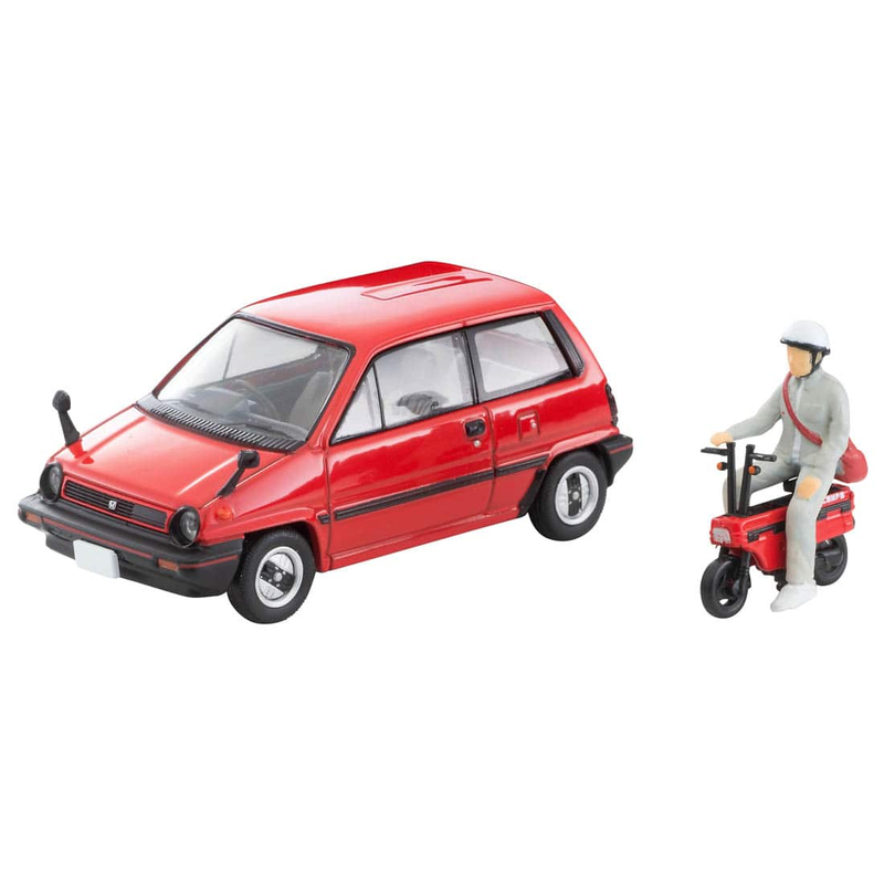 1/64 Tomica Limited Vintage NEO LV-N272a Honda City R (Red) w/Motocompo 81s Model