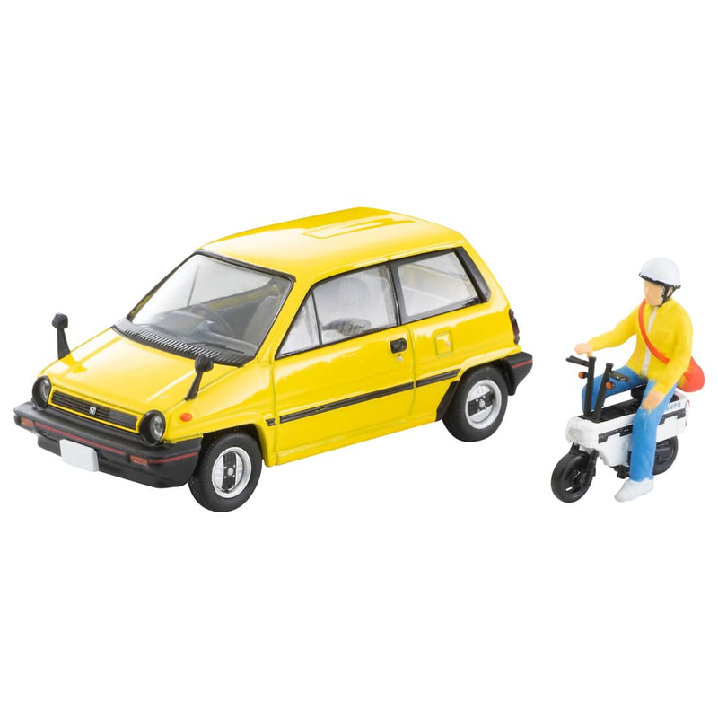 1/64 Tomica Limited Vintage NEO LV-N272b Honda City R (Yellow) w/Motocompo 81s Model